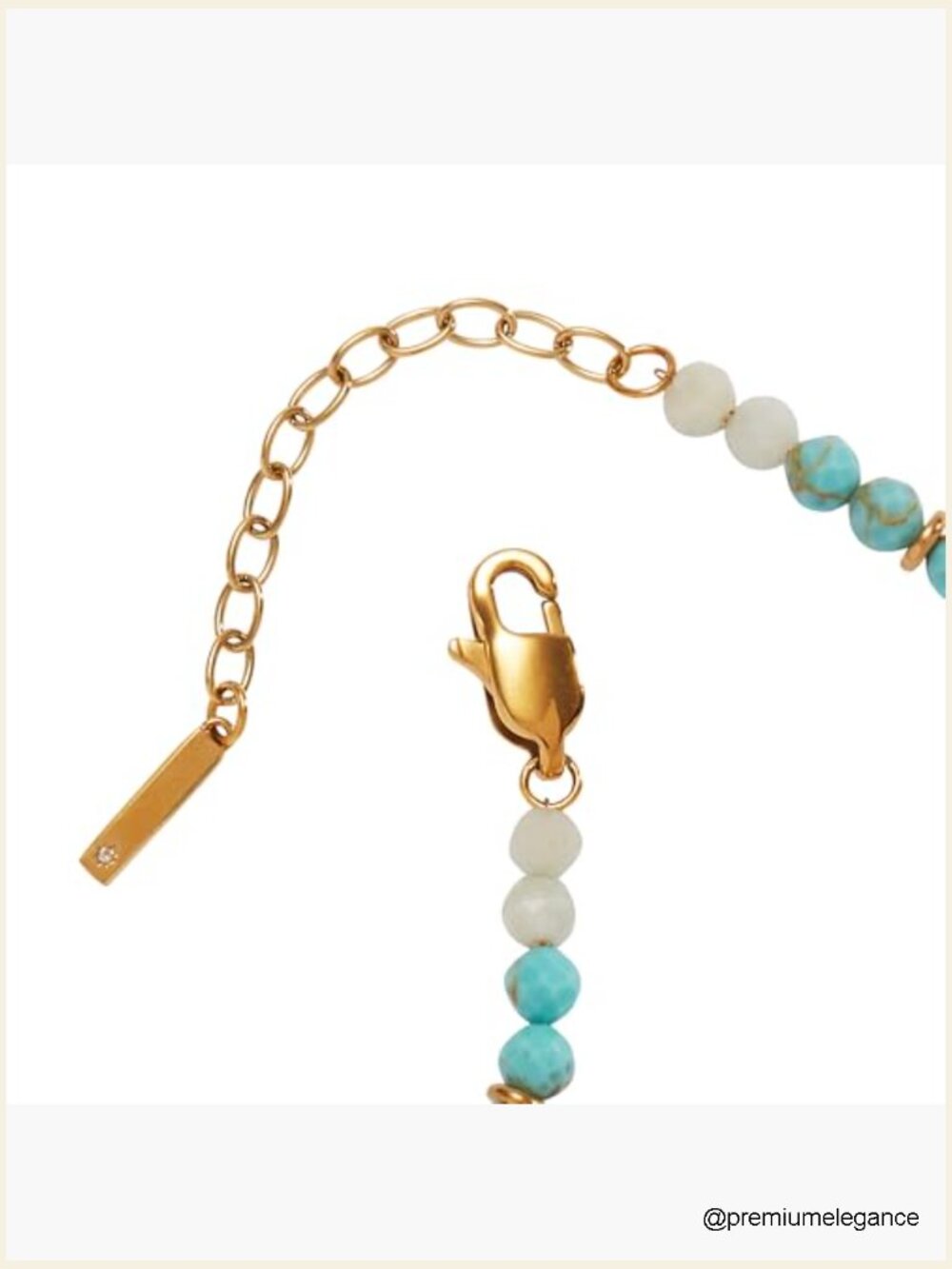Turquoise Ombre Beaded Anklet with Gold Finish - Picture 3 of 3